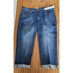 Faded Glory Women’s Capri Jeans Size 10 Blue Denim Stretch Mid-Rise